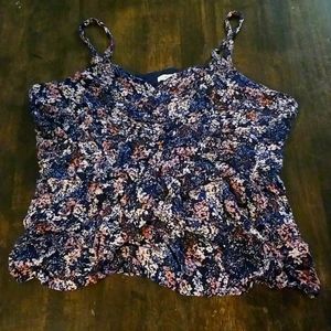 Floral crop tank top
